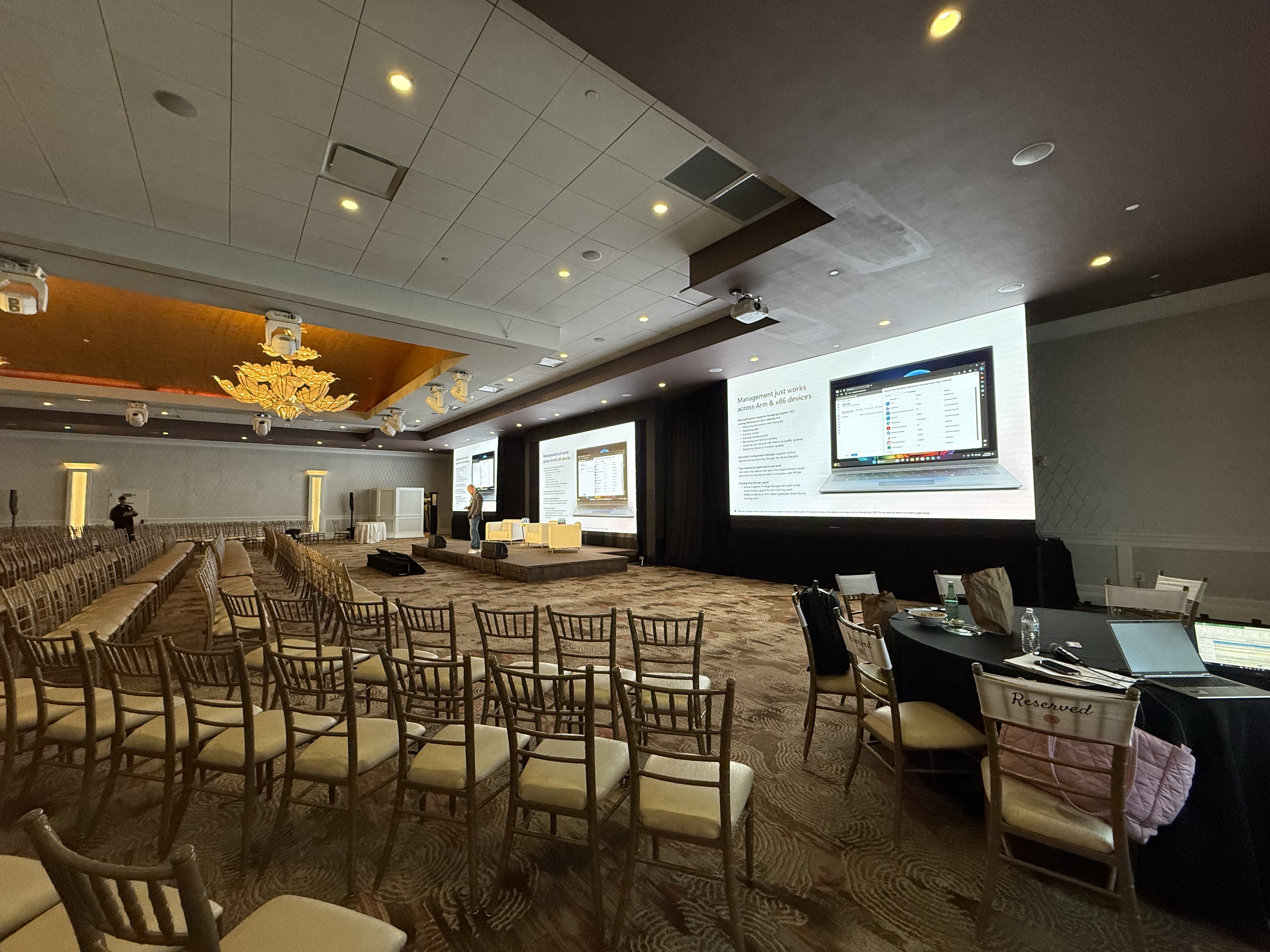 Professional pharma event production at hotel ballroom