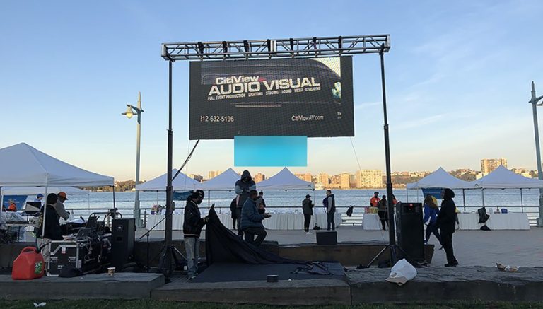 CitiView Audio Visual LED video wall at an outdoor event on the NYC piers